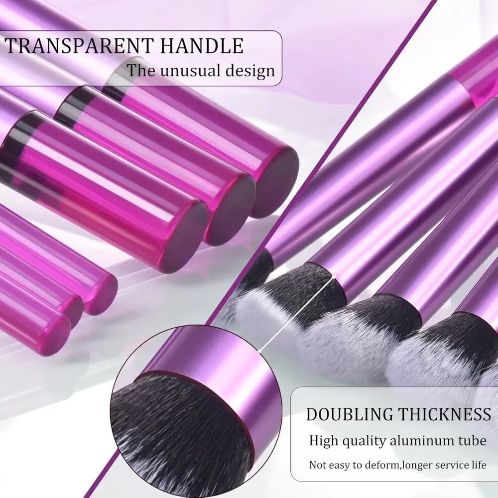 22 Pcs Purple Makeup Kit With Case Premium Brushes Set With Beauty Puff